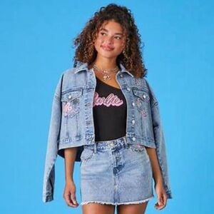 Forever 21 Barbie Distressed Jean Skirt